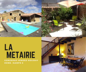 La Metairie holiday home for rent, Vendee