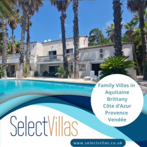 French villa with swimming pool with Select Villas logo